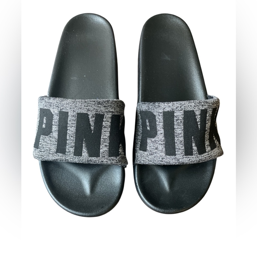 PINK Victoria's Secret Black and Gray Sandals